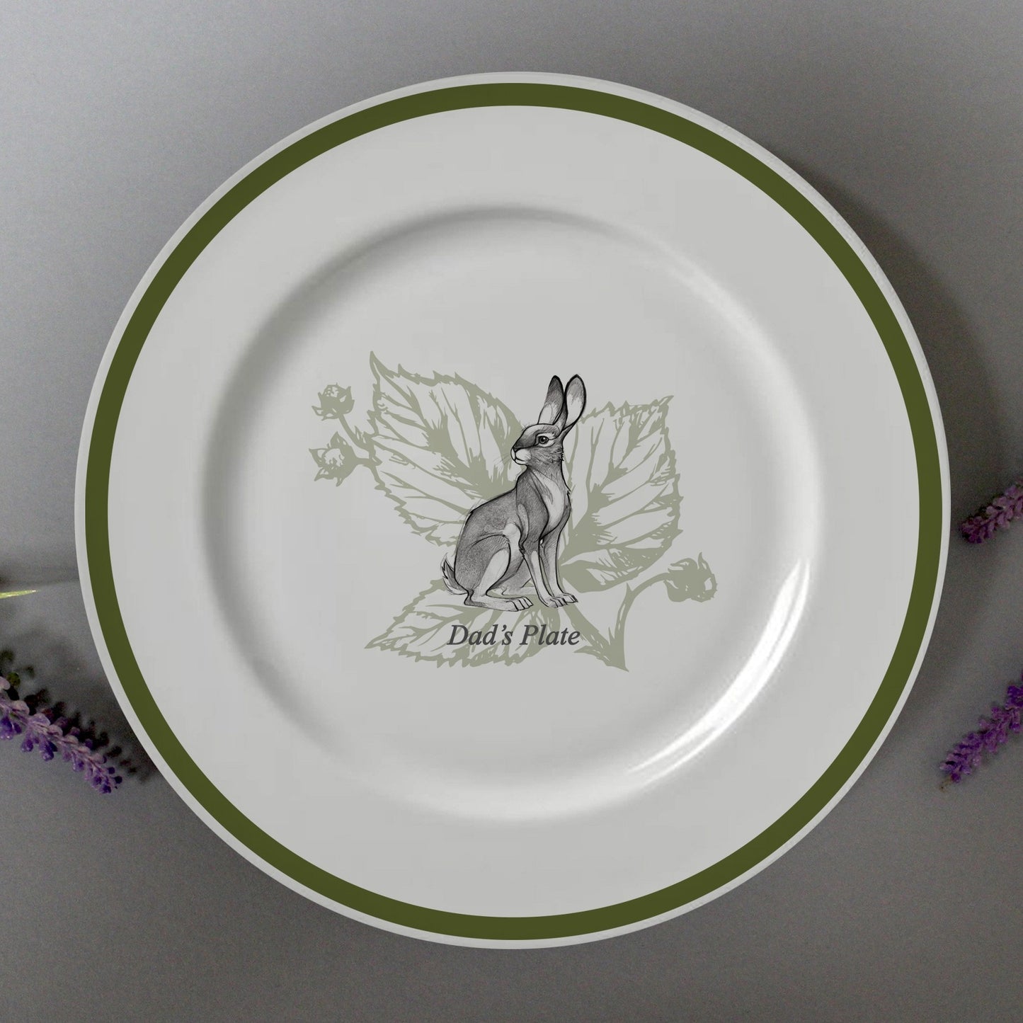 Personalised Watership Down Hazel Rimmed Plate 8" - Myhappymoments.co.uk