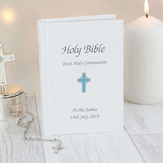 Personalised Boys Blue Cross Holy Bible