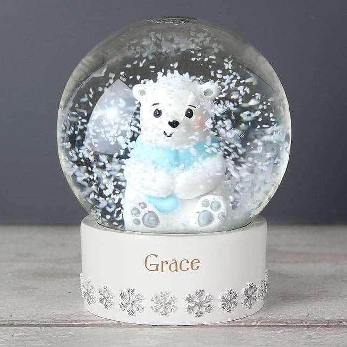 Personalised Polar Bear Snow Globe - Myhappymoments.co.uk