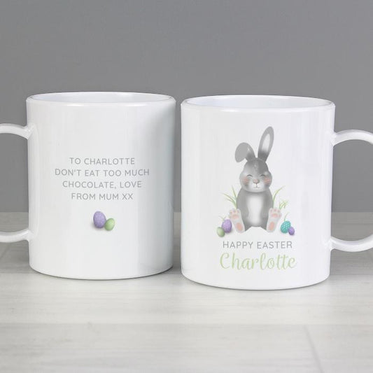 Personalised Easter Bunny Plastic Mug - Myhappymoments.co.uk