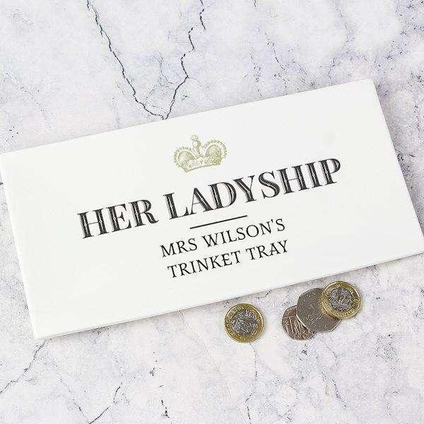 Personalised Her Ladyship Ceramic Trinket Tray - Myhappymoments.co.uk