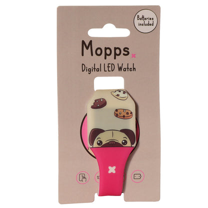 Mopps Pug Silicone Digital Watch