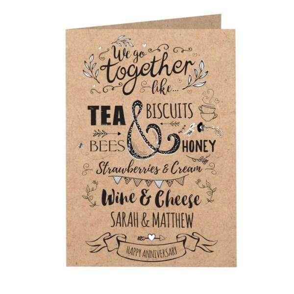 Personalised We Go Together Like... Card - Myhappymoments.co.uk