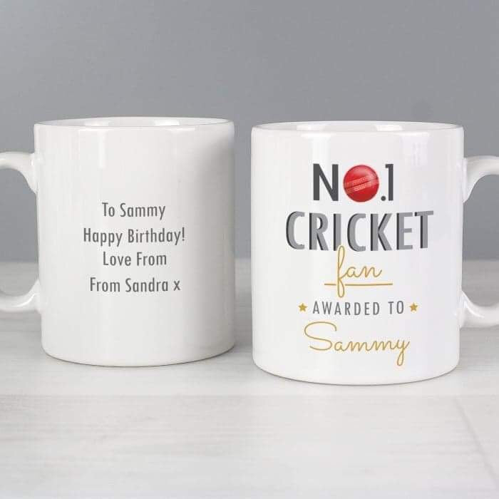 Personalised No.1 Cricket Fan Mug - Myhappymoments.co.uk