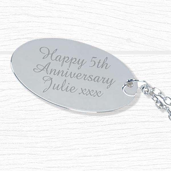 Personalised Silver Plated Rose Engraved - Myhappymoments.co.uk