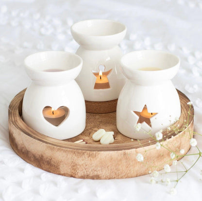 White Heart Cut Out Oil Burner