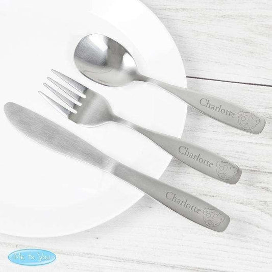 Personalised 3 Piece Tiny Tatty Teddy Cutlery Set - Myhappymoments.co.uk