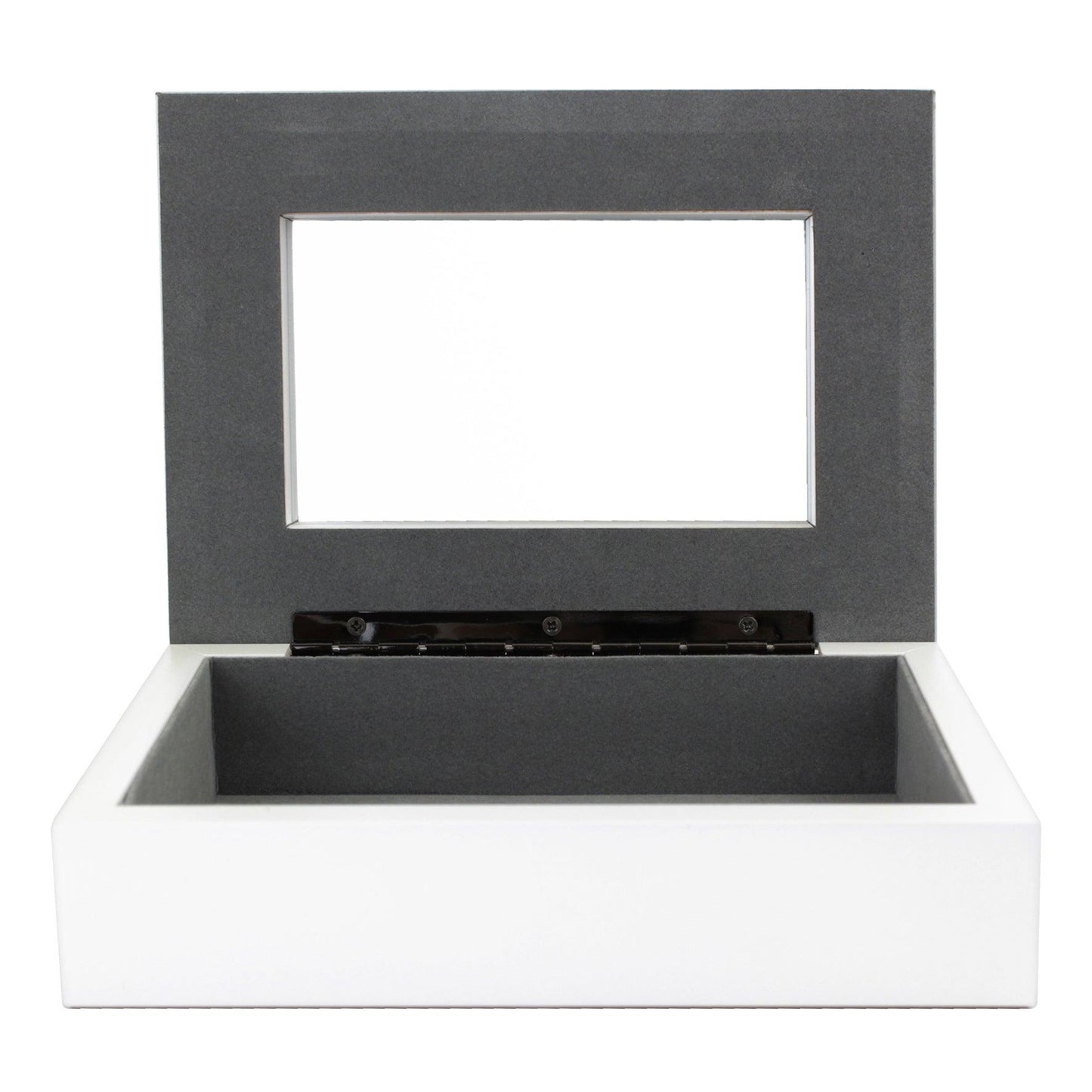 Personalised Silver Cross White Wooden Keepsake Box - Myhappymoments.co.uk