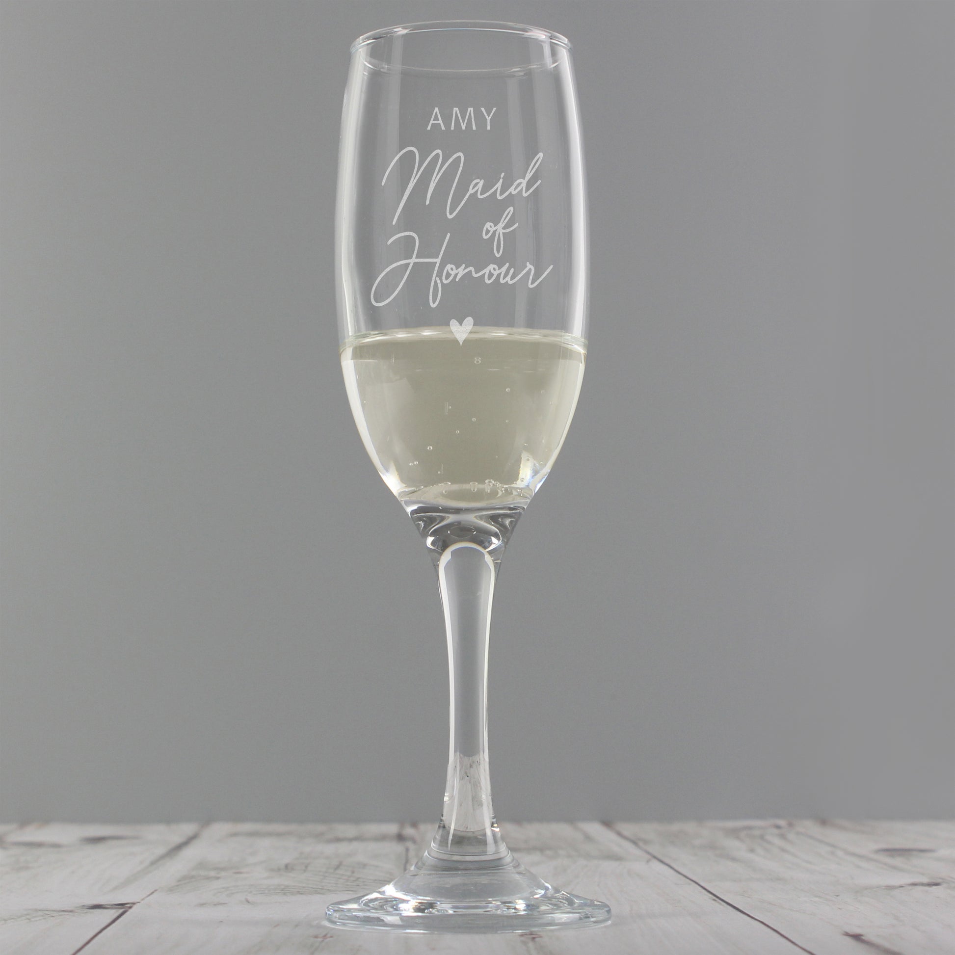 Personalised Maid of Honour Flute Glass