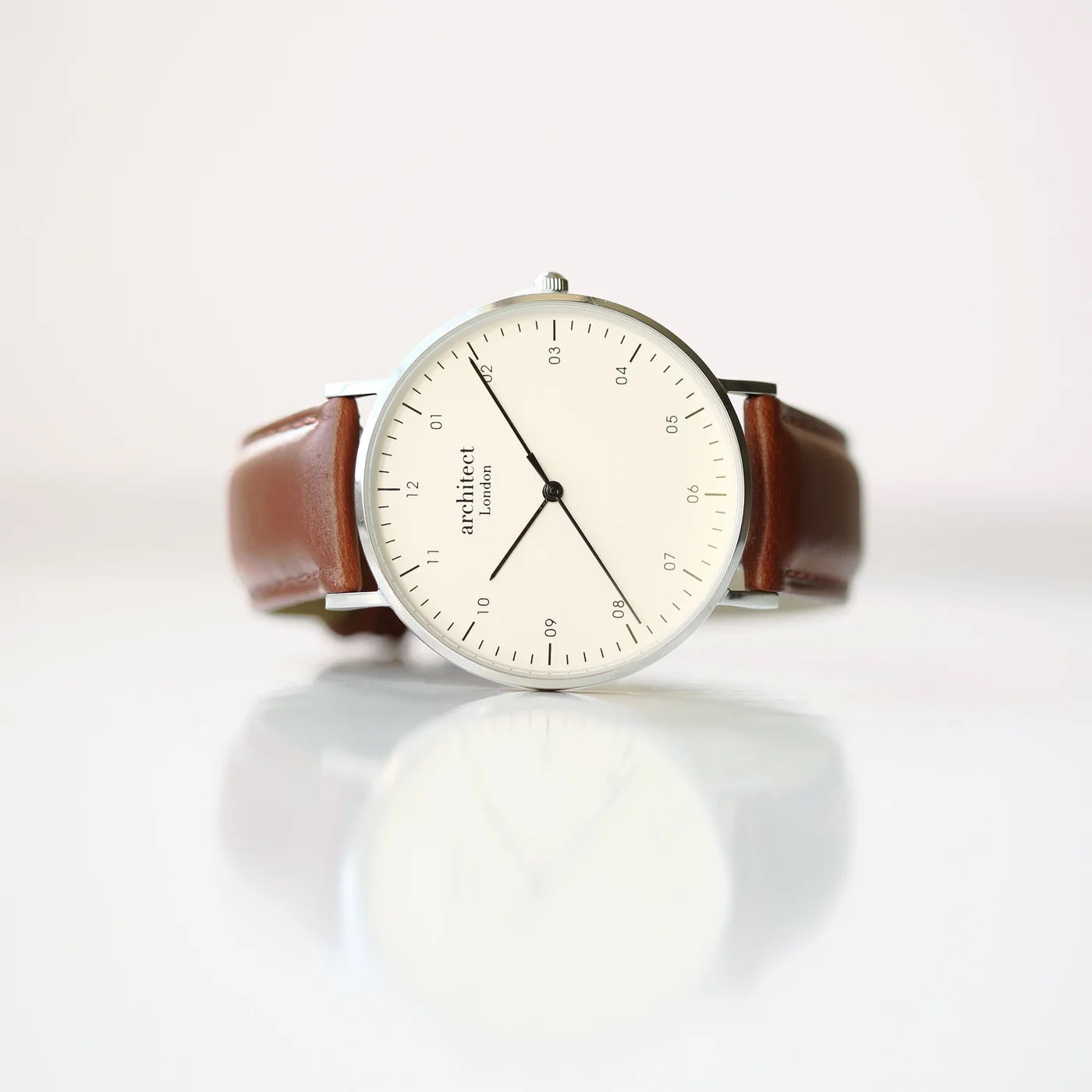 Personalised Men's Architect Zephyr Watch With Walnut Strap