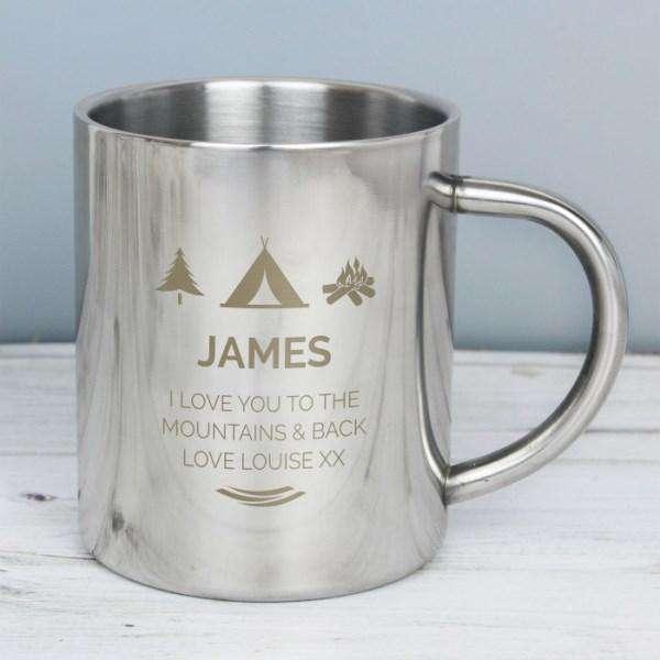 Personalised Camping Outdoor Metal Mug - Myhappymoments.co.uk