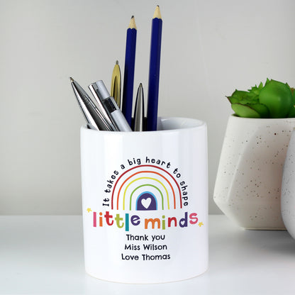 Personalised Shape Little Minds Teacher Ceramic Storage Pot