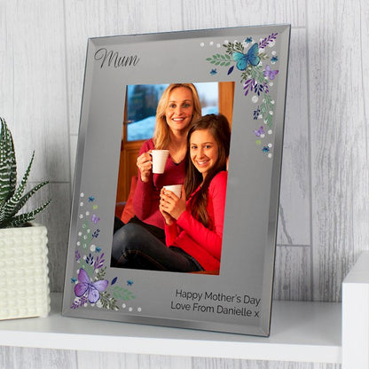 Personalised Butterfly Diamante Glass Photo Frame 4x6 - Myhappymoments.co.uk