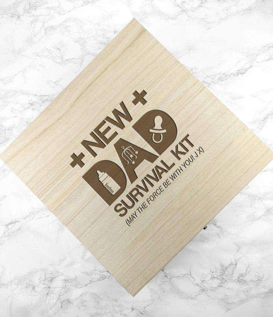 Personalised New Dad Survival Kit Box - Myhappymoments.co.uk