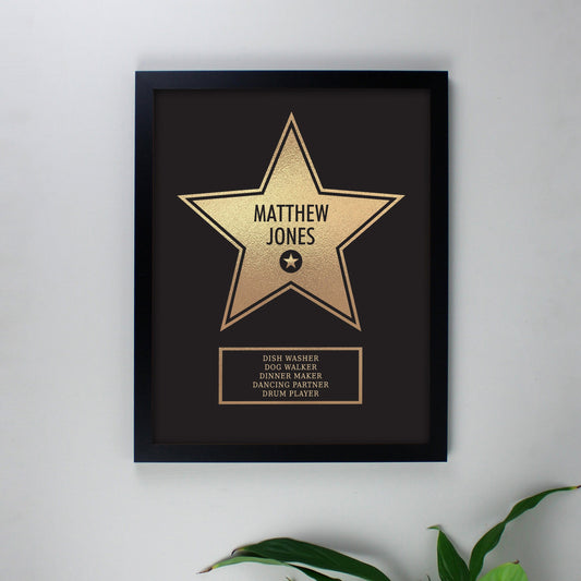 Personalised Walk of Fame Star Award Wall Art