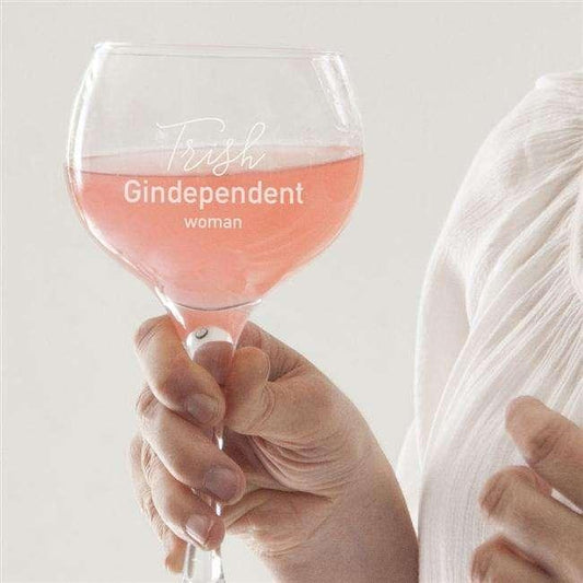 Personalised Gindependent Woman Gin Glass - Myhappymoments.co.uk