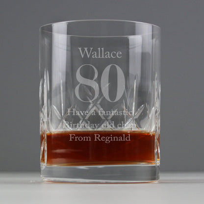 Personalised Birthday Cut Crystal Whisky Tumbler Glass - Free UK Delivery - Myhappymoments.co.uk