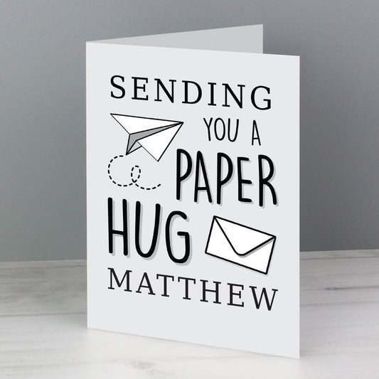 Personalised Grey Hug From Afar Card