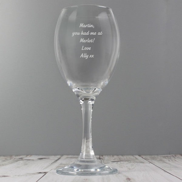 Personalised Any Message Wine Glass - Myhappymoments.co.uk