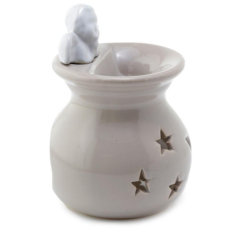 Ceramic Cherub Moon and Starts Oil and Tart Burner