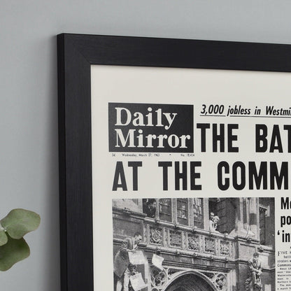 Personalised Front Page Newspaper Reprint Black Frame - Myhappymoments.co.uk