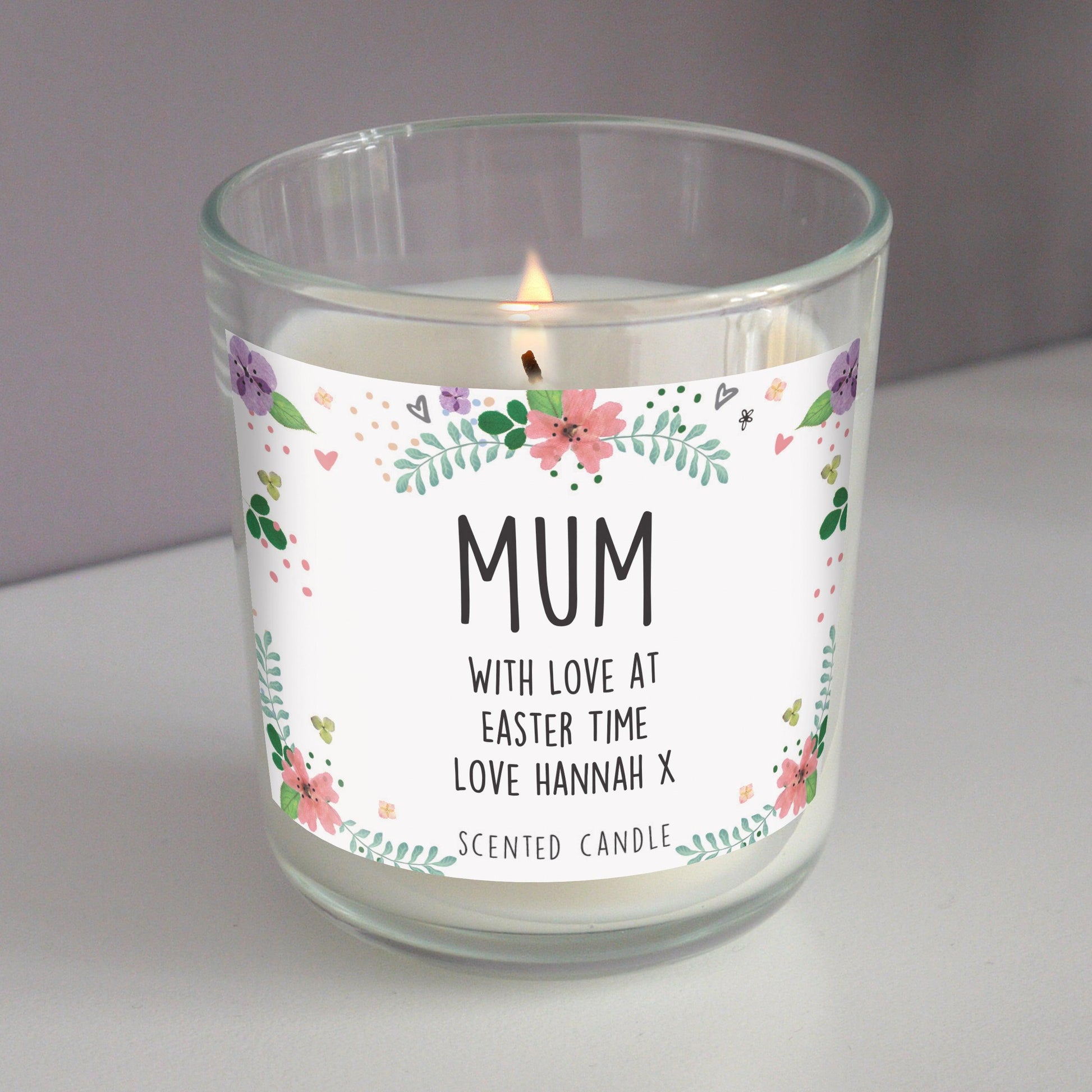 Personalised Floral Scented Jar Candle