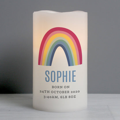 Personalised Rainbow LED Candle