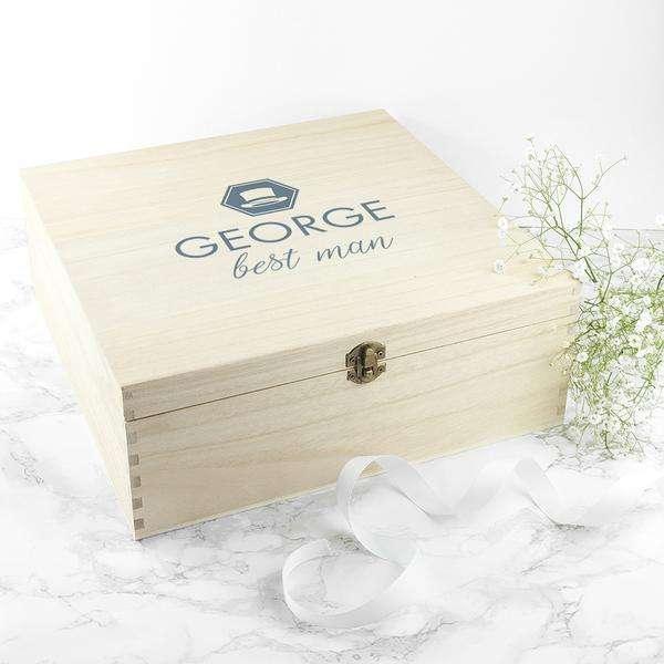 Personalised Groomsman Wooden Gift Box - Myhappymoments.co.uk