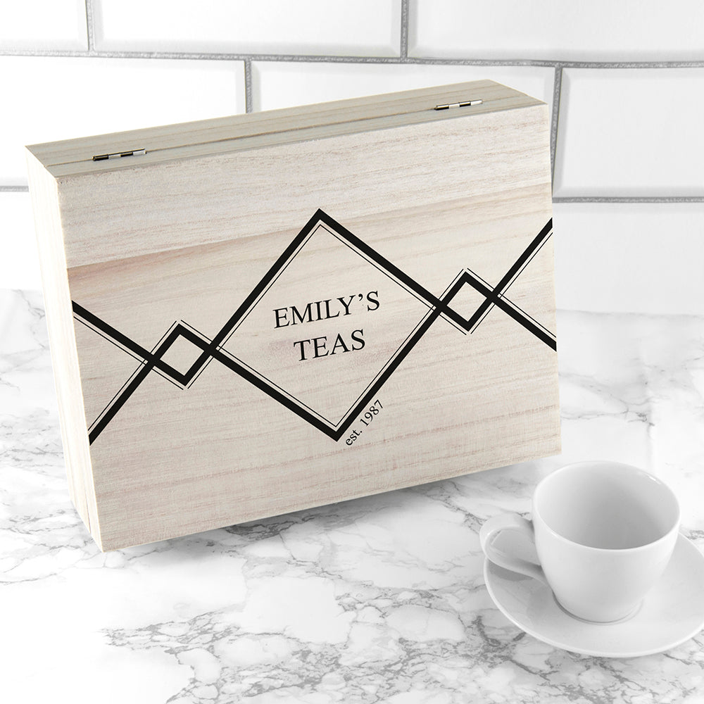 Gentlemen's Teas Personalised Wooden Tea Box