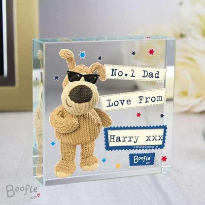 Personalised Boofle Stars Large Crystal Token - Presented In A Black Gift Box - Myhappymoments.co.uk