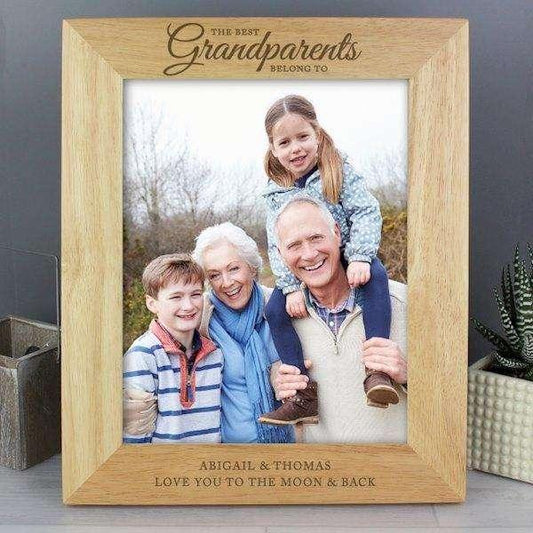 Personalised 8x10 'The Best Grandparents' Wooden Frame - Myhappymoments.co.uk