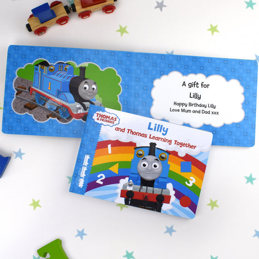 Personalised Me and Thomas Learning Together Board Book - Myhappymoments.co.uk