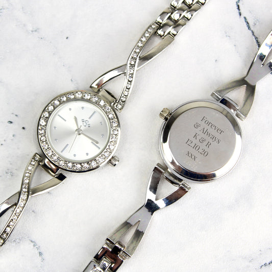 Personalised Silver Ladies Infinity Watch