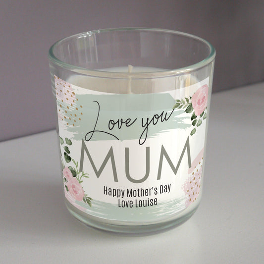 Personalised Abstract Rose Scented Jar Candle