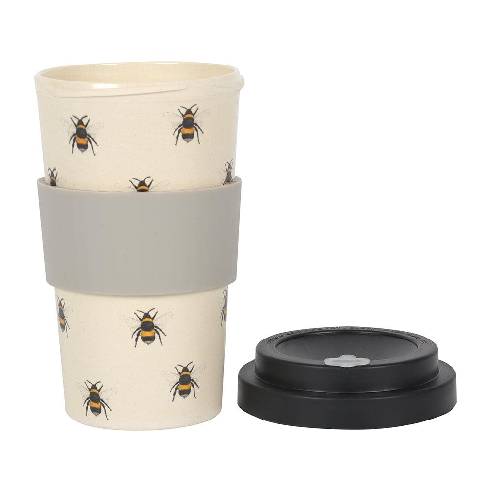 Bee Print Bamboo Eco Travel Mug