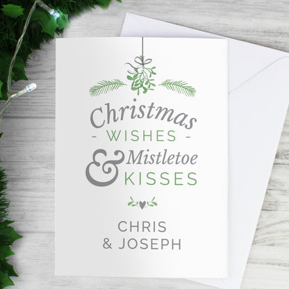 Personalised Couples Mistletoe Card