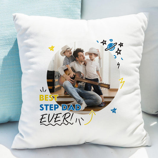 Best Step Dad Ever Photo Upload Cushion