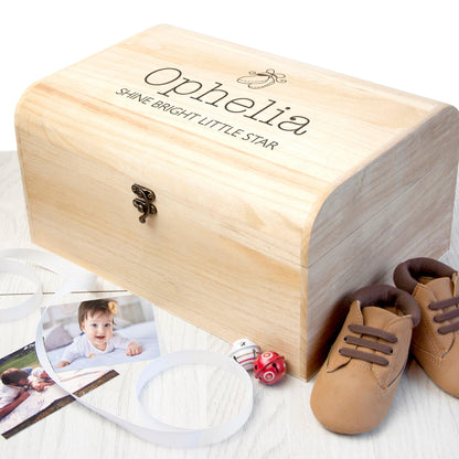 Personalised New Baby Booties Keepsake Chest