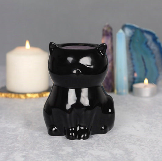 Black Cat Shaped Oil Burner