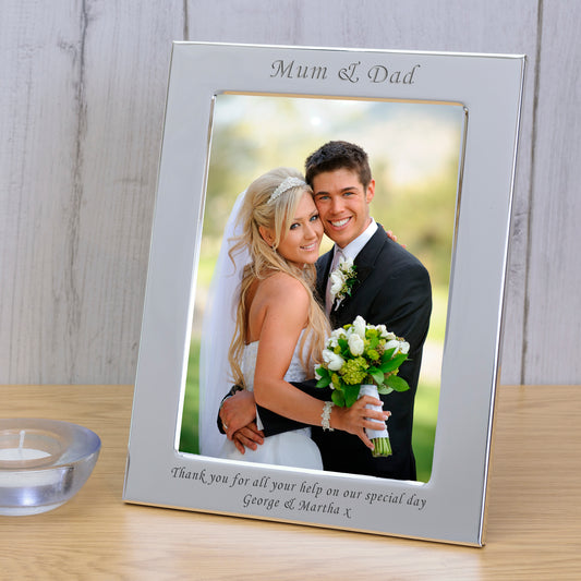 Personalised Silver Plated Photo Frame - Mum & Dad