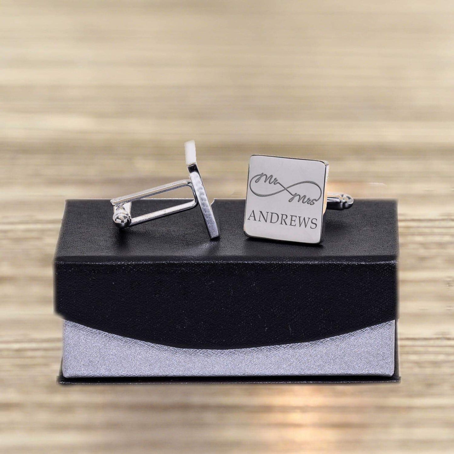 Personalised Mr & Mrs Infinity Cufflinks - Myhappymoments.co.uk