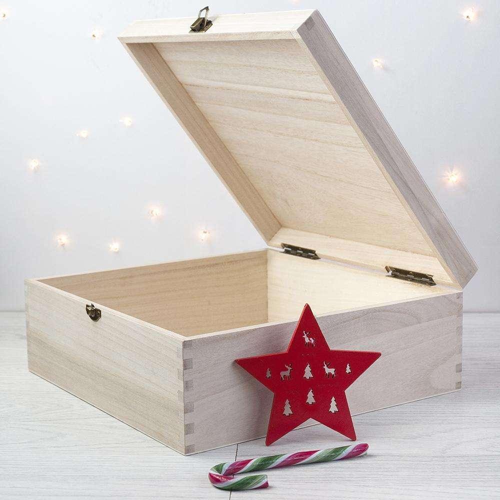 Personalised Bauble Design Wooden Christmas Eve Box