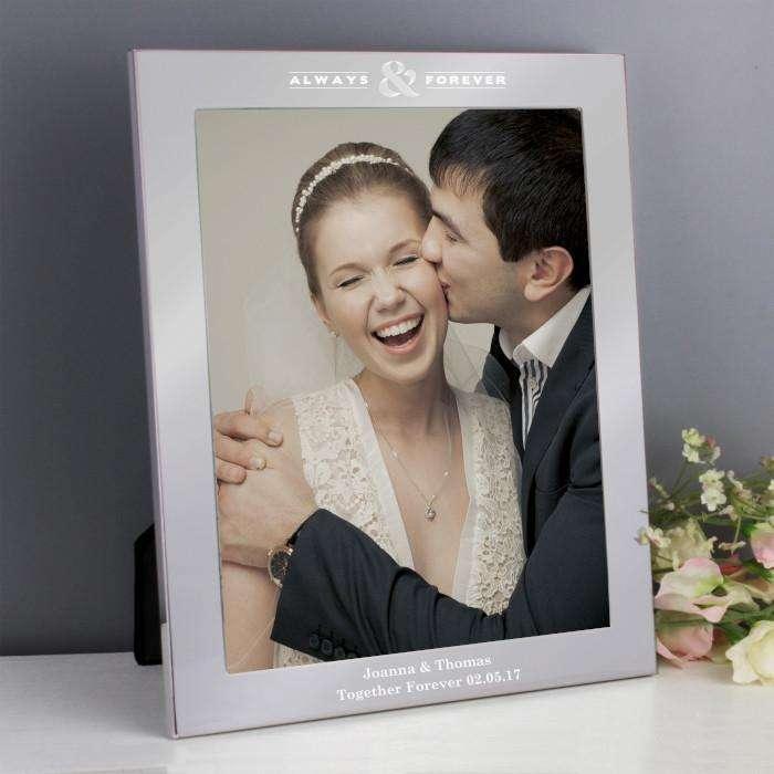 Personalised Always & Forever Silver Photo Frame 8x10 - Myhappymoments.co.uk