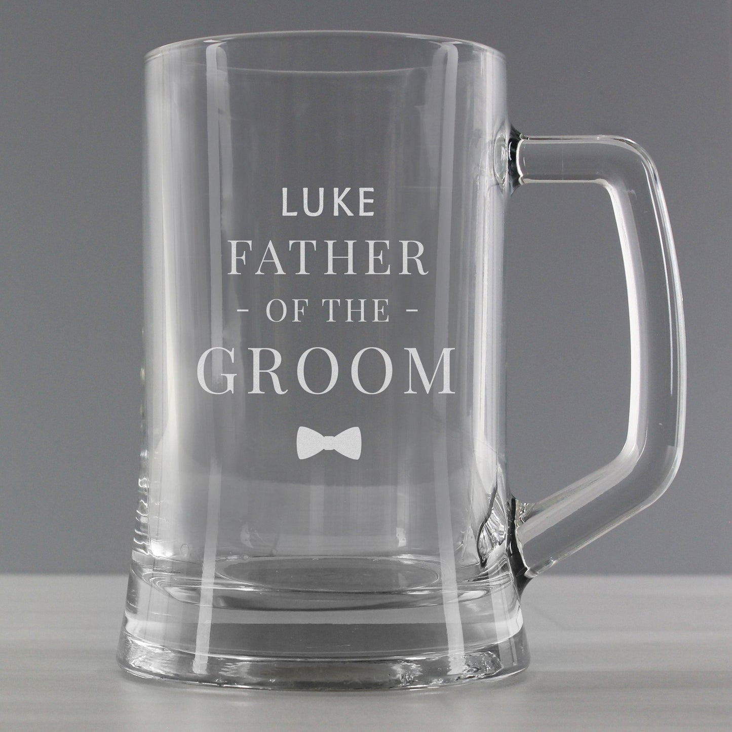 Personalised Father of the Groom Pint Stern Glass Tankard