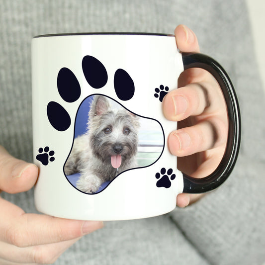 Personalised Pet Dog Cat Photo Black Handled Mug | Dog Cat Lover Gift