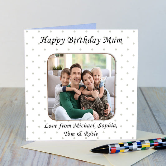 Personalised Photo Coaster Card - Your Own Message