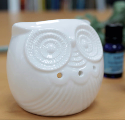 Classic White Oil Burner - Short Owl