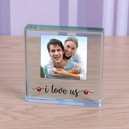 I Love Us Photo Glass Token