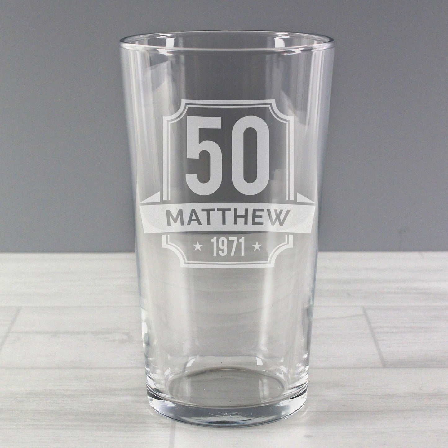 Personalised Birthday Age Pint Glass