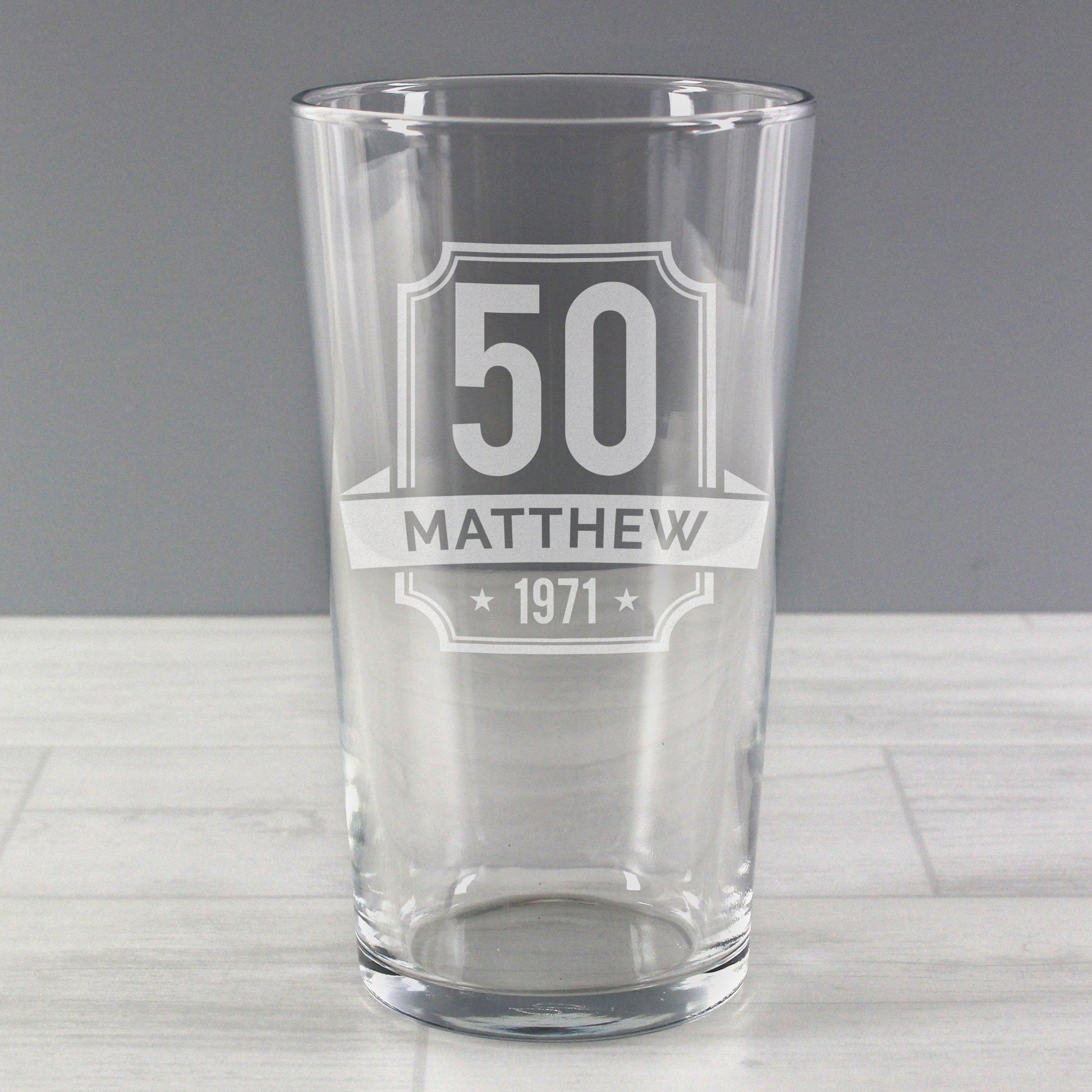 Personalised Birthday Age Pint Glass